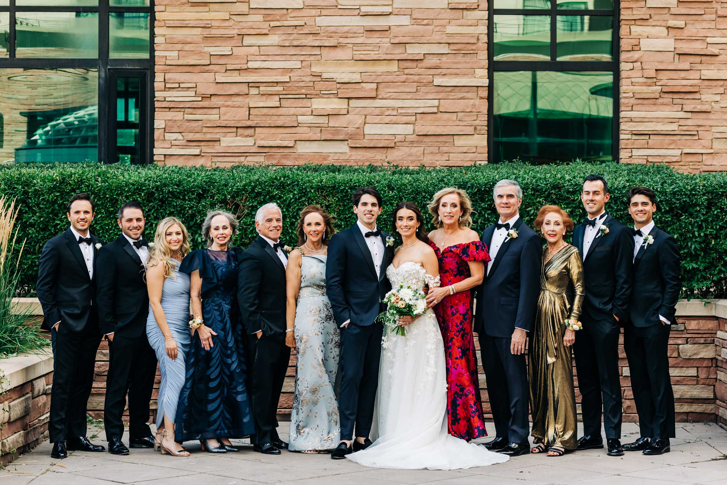 Family photo in the St Julien Hotel courtyard