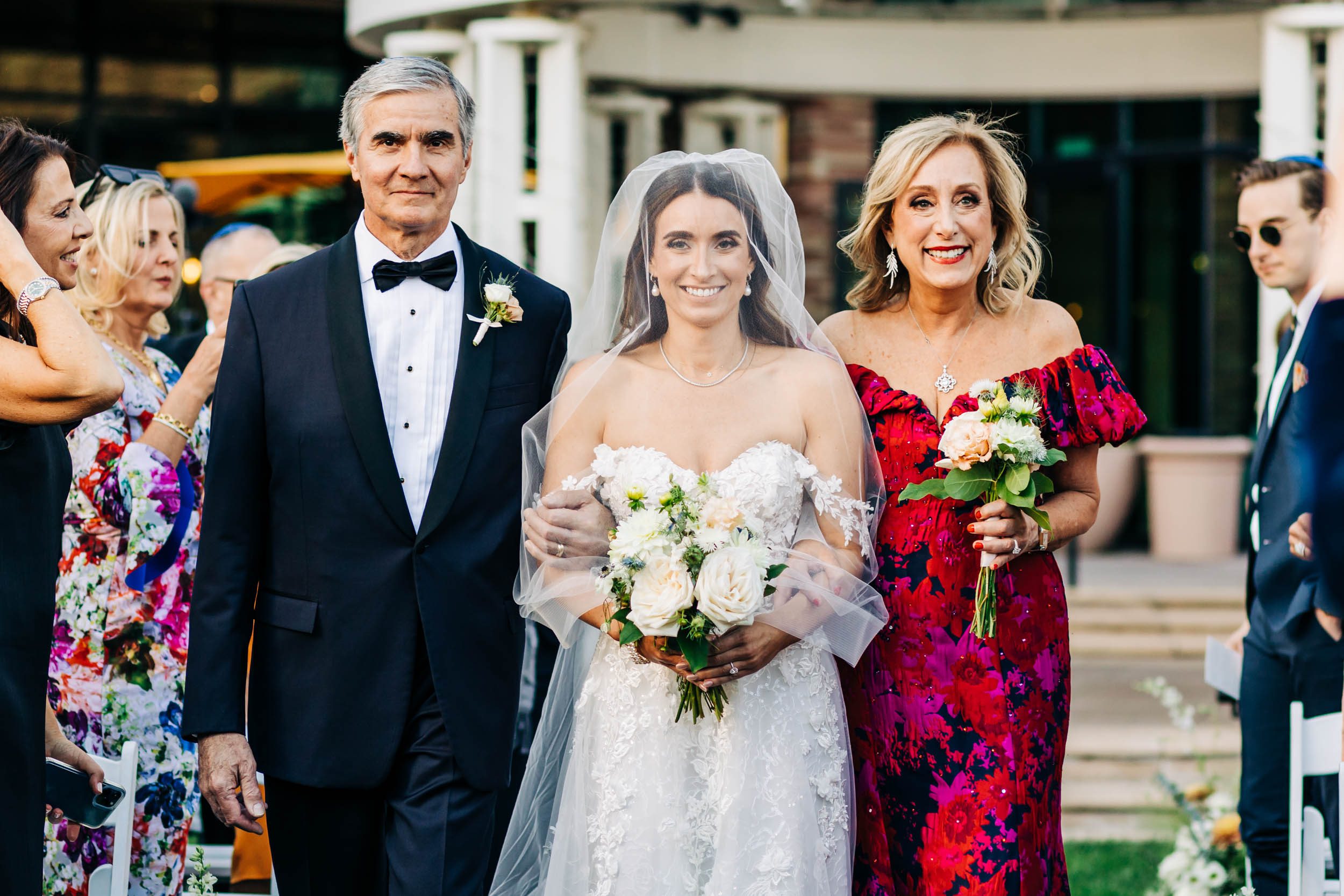 Bride walking down aisle at St Julien hotel wedding
