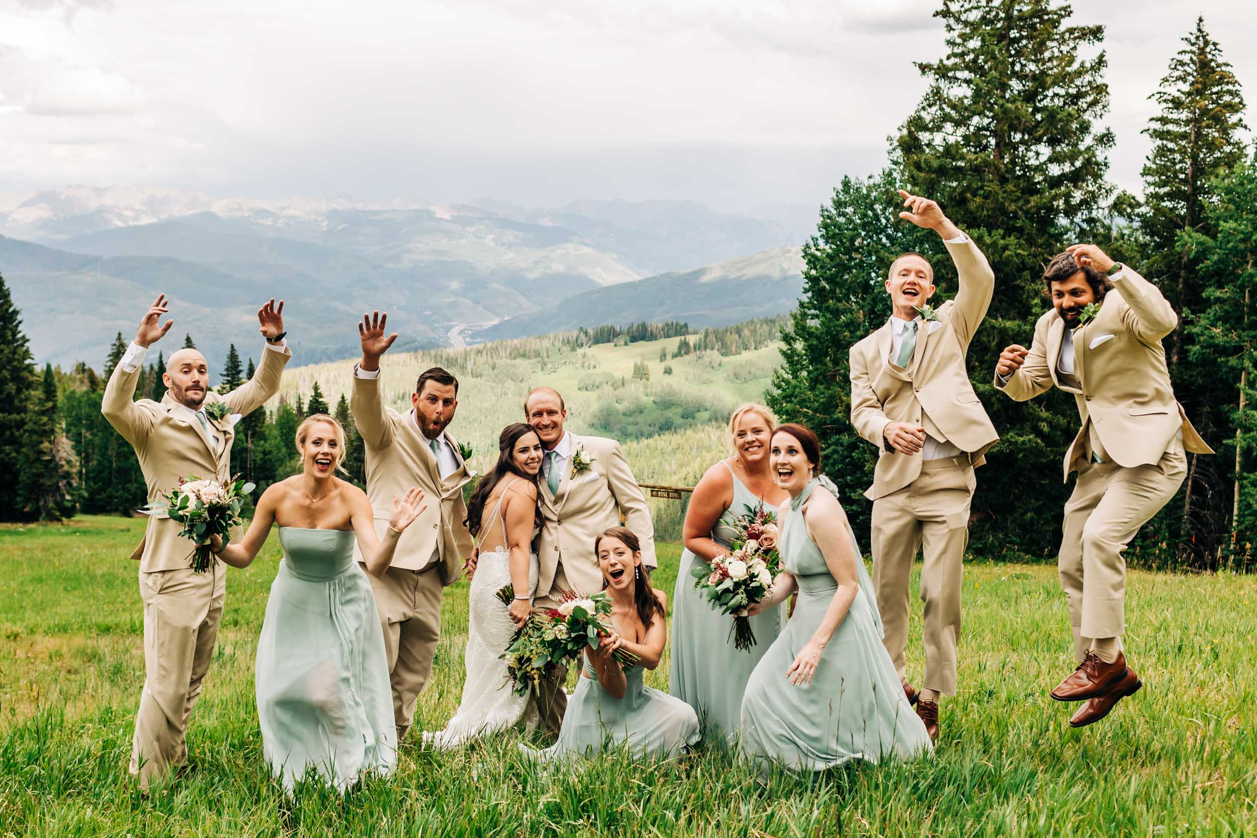 wedding party photos beaver creek wedding