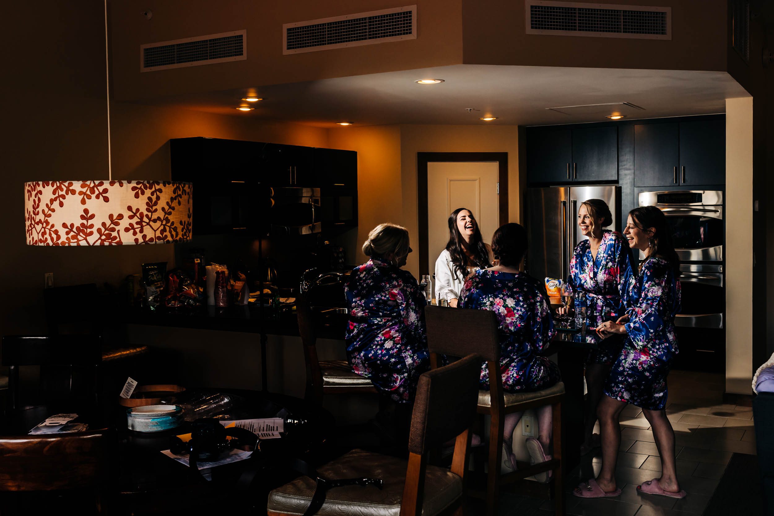 bridesmaids getting ready beaver creek wedding