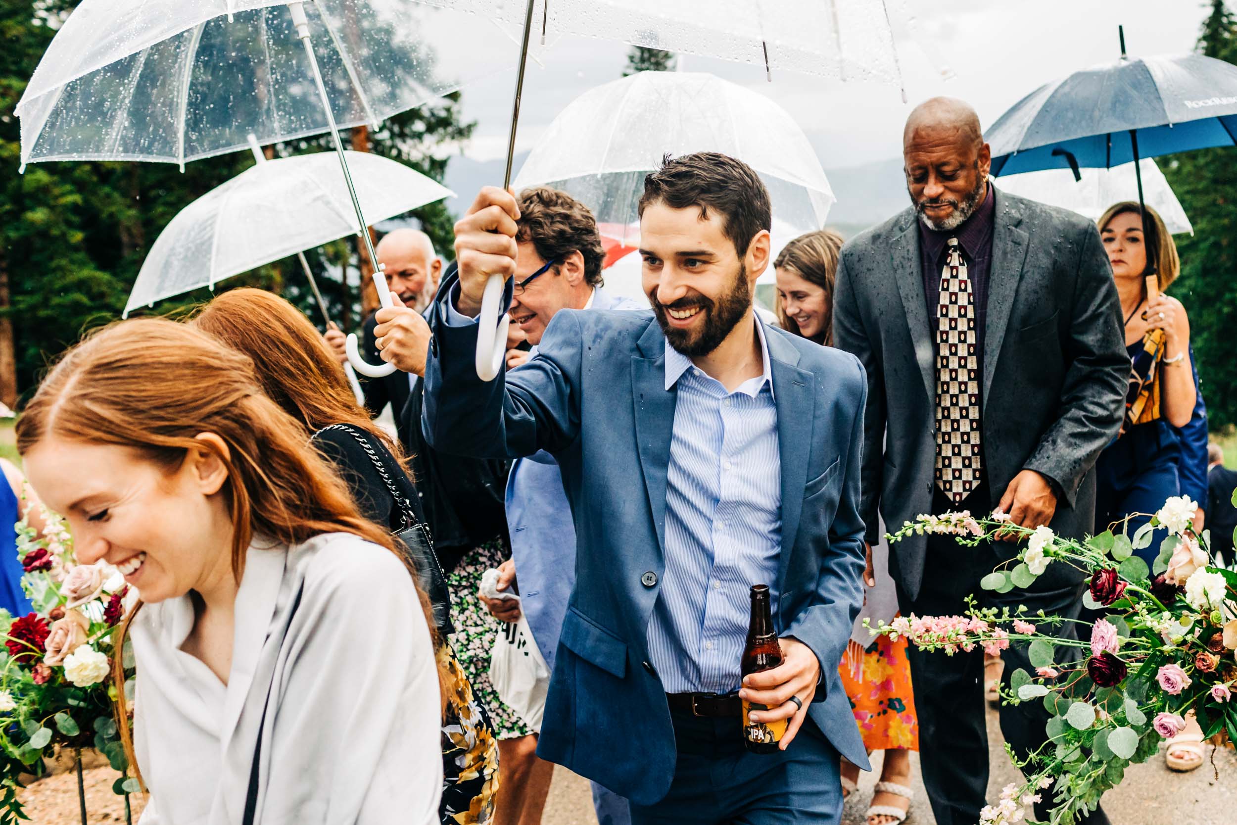 rainy wedding