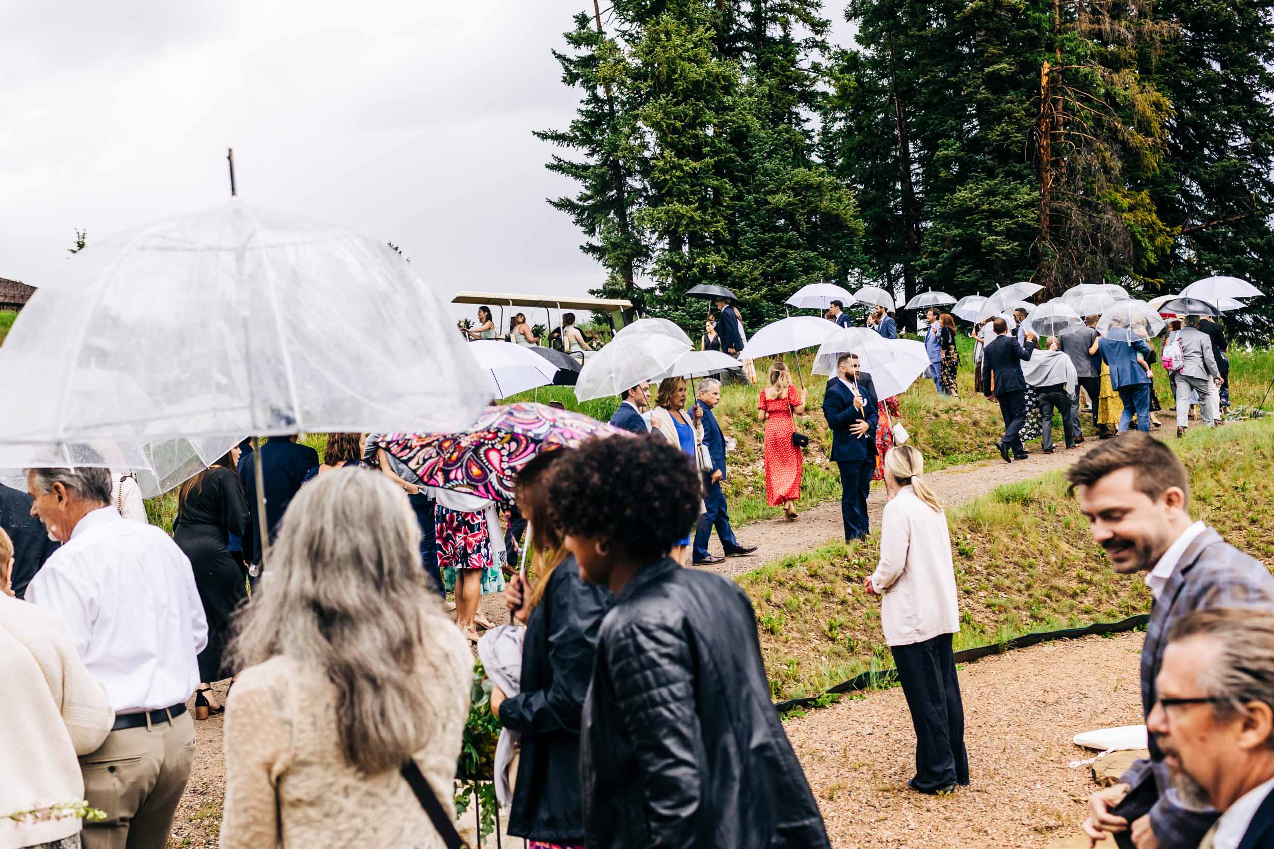 rainy wedding in beaver creek