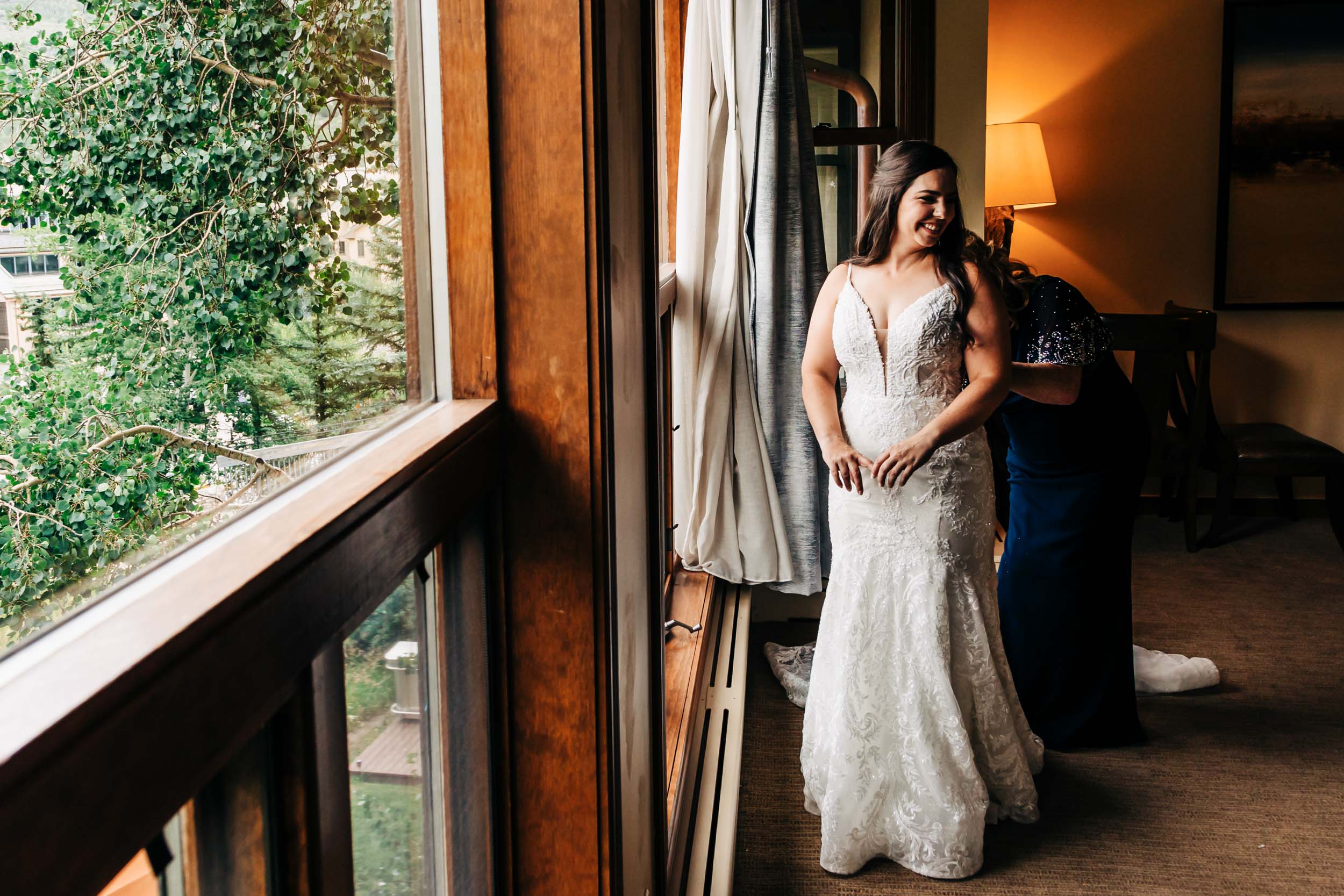 bride getting ready beaver creek wedding