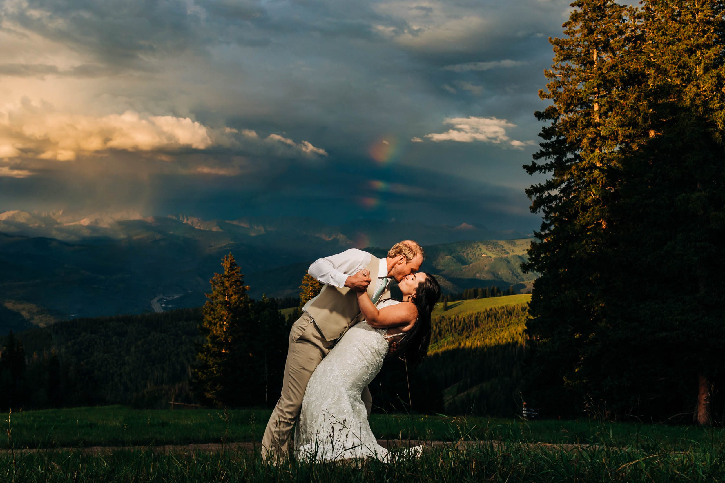 rainbow at beaver creek wedding