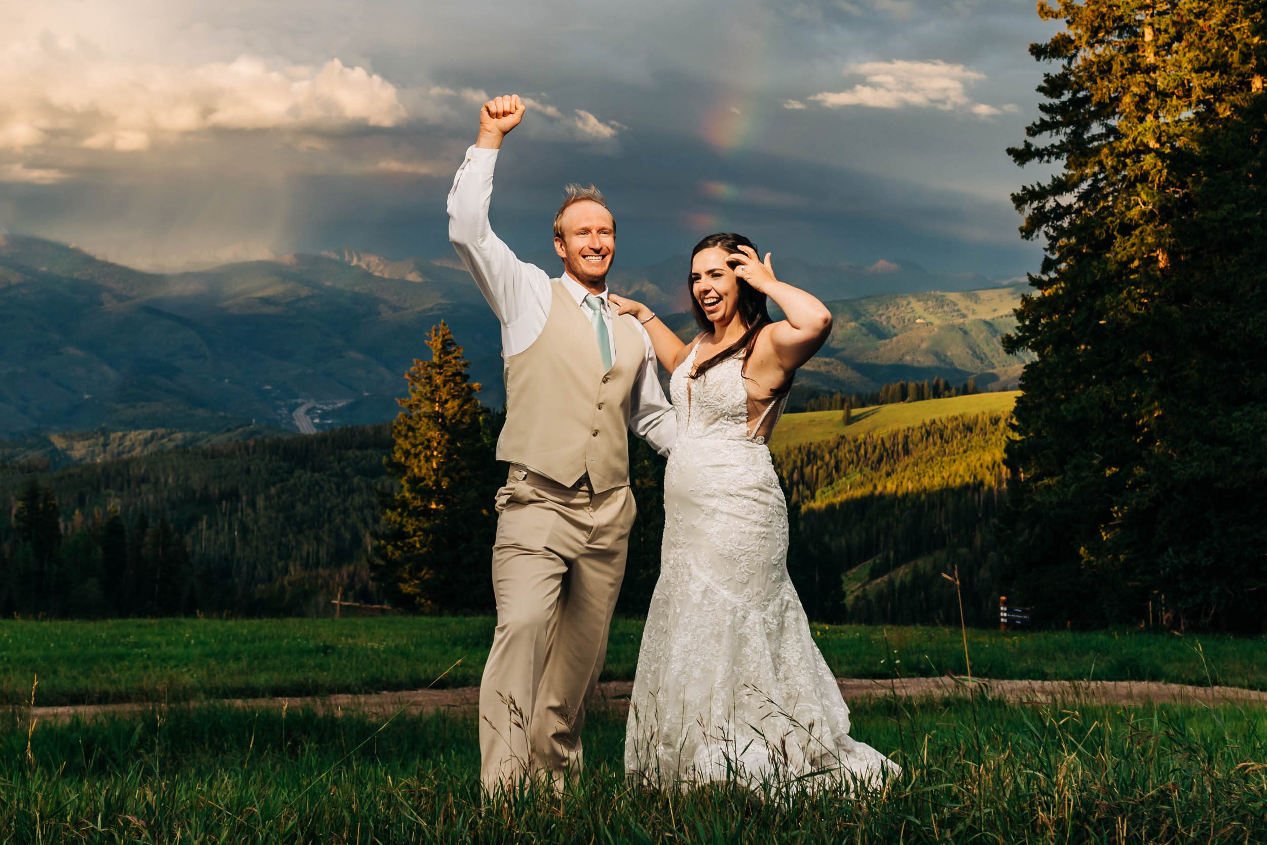 rainbow at beaver creek wedding